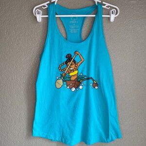 Project X Outrigger Paddle Girl Racerback Tank Top Women's XL Blue
